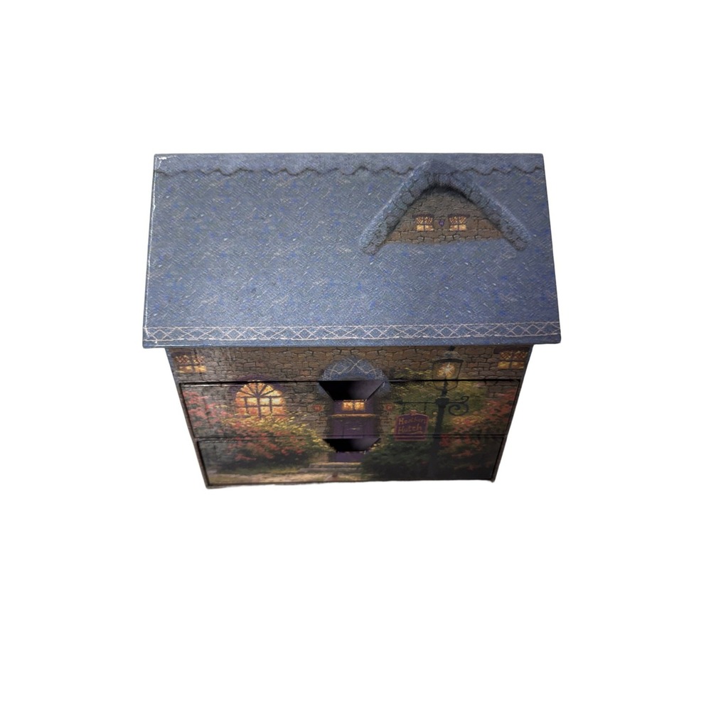Thomas Kinkade Heather's Hutch Stationery Keepsake Box Cottage Art Small Lidded